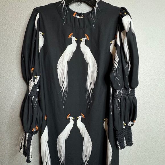 The Lulo Project Made To Lounge Dress Makeda Tunic Black Peacock Size X-Small - Picture 10 of 15